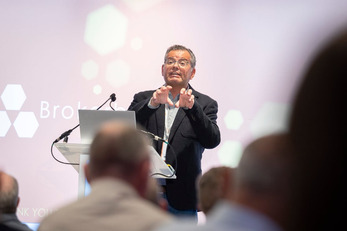 Twist Owner Nick Crawford speaking at conference to a crowded room